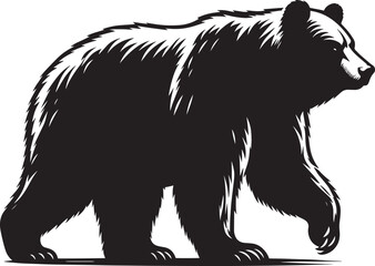 Bear Walking Silhouette vector illustration isolated on white background