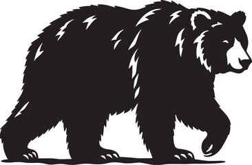 Bear Walking Silhouette vector illustration isolated on white background