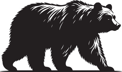 Bear Walking Silhouette vector illustration isolated on white background