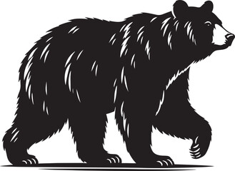 Bear Walking Silhouette vector illustration isolated on white background