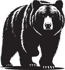 Bear Walking Silhouette vector illustration isolated on white background