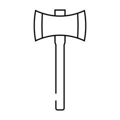 double bit axe blade line icon vector. double bit axe blade sign. isolated contour symbol black illustration