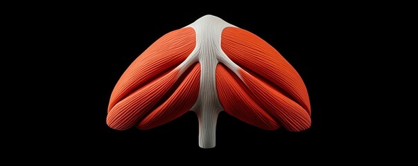 Closeup of the serratus posterior inferior muscle with a focus on its function in pulling the lower ribs downward during exhalation, anatomy, respiratory muscle