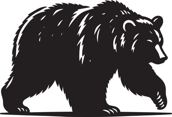 Bear Walking Silhouette vector illustration isolated on white background
