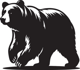 Bear Walking Silhouette vector illustration isolated on white background