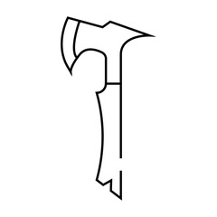 tactical axe hatchet line icon vector. tactical axe hatchet sign. isolated contour symbol black illustration