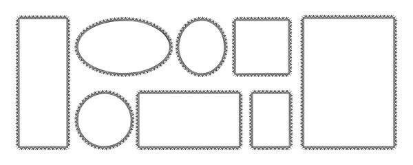 Triangle ethnic traditional  pattern decorative frames collection set in black colours