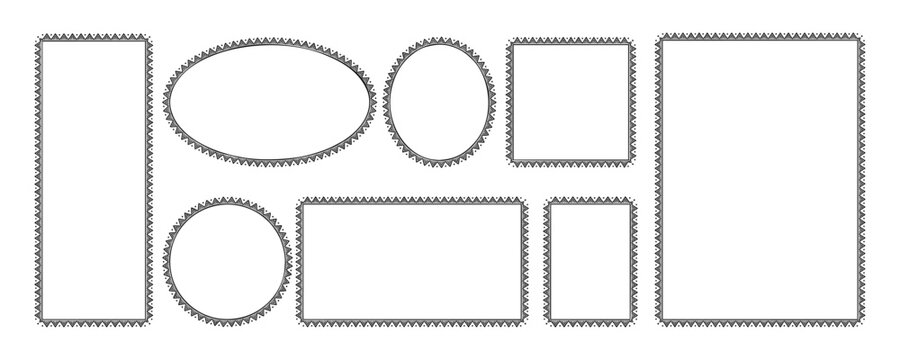 Triangle ethnic traditional  pattern decorative frames collection set in black colours