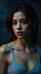 Whispers of Blue: An Intimate Portrait of Contemplation