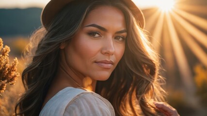 Serenade of Light: An Ethereal Portrait at Golden Hour