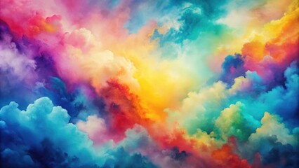 Colorful tie dye gradient background with watercolor clouds in an abstract painting style, tie dye, gradient