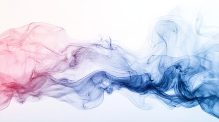 Fototapeta premium Vivid Smoke Art. pink, Purple, and Blue Swirls on a Pure White Canvas.