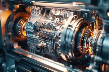 Fototapeta premium A detailed view of machinery parts