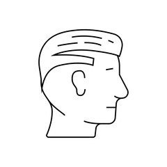 side part hairstyle male line icon vector. side part hairstyle male sign. isolated contour symbol black illustration