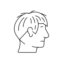 angular fringe hairstyle male line icon vector. angular fringe hairstyle male sign. isolated contour symbol black illustration
