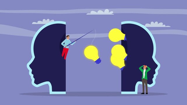 Someone stealing intellectual property - Copyright infringements cartoon animation