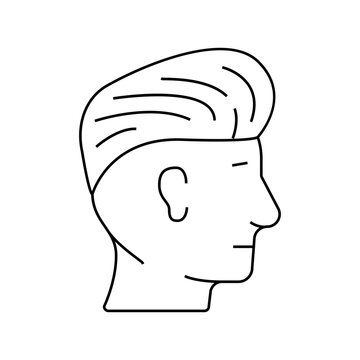 recommend clip art: pompadour hairstyle male line icon vector. pompadour hairstyle male sign. isolated contour symbol black illustration