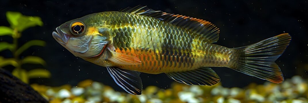Pacu Fish Piaractus brachypomus swimming in the Amazon River