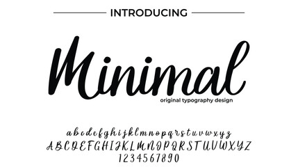 Minimal Font Stylish brush painted an uppercase vector letters, alphabet, typeface
