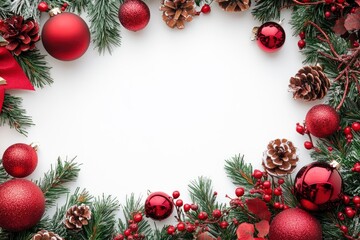 merry christmas decoration on white background, ai