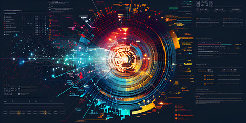 Fototapeta premium Digital Data Visualization, Advanced Data Science Techniques