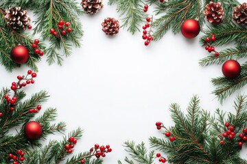 merry christmas decoration on white background, ai