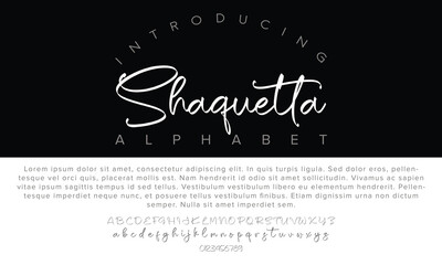 Luxury Shaquetta alphabet letters font for logo