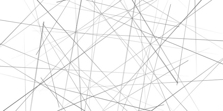 Vertical template with random lines of different thickness. Simple vector illustration. Abstract geometric lines background.