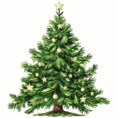 Fototapeta premium christmas tree isolated on white