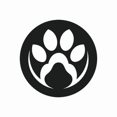 Pet logo design paw, vector for animal shop business
