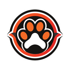 Pet logo design paw, vector for animal shop business