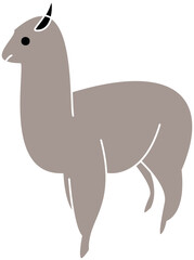 illustration of a gray alpaca