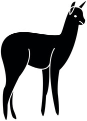 Alpaca silhouette vector