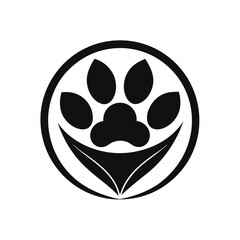 Pet logo design paw, vector for animal shop business