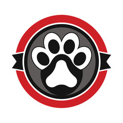 Pet logo design paw, vector for animal shop business