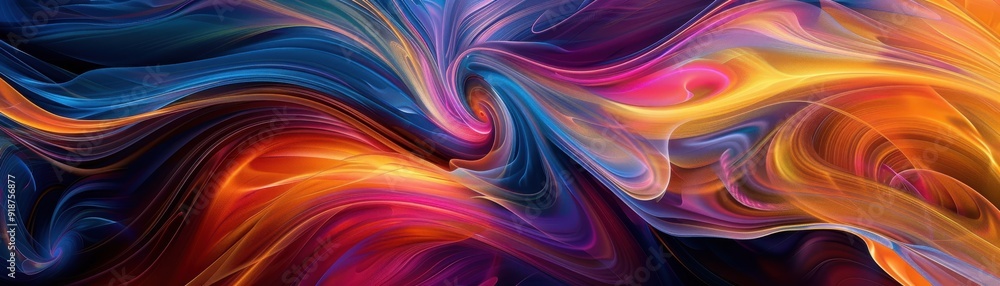 Poster vibrant abstract swirl of colors creating a dynamic and energetic visual. perfect for modern backgro