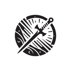 Abstract simple sword silhouette vector. Gaming concept logo.