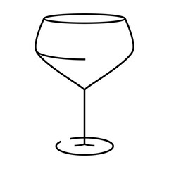 alcohol wine glass line icon vector. alcohol wine glass sign. isolated contour symbol black illustration