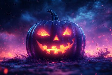 Naklejka premium bright and colorful Halloween pumpkin and Trick or treat illustration, wallpaper or poster