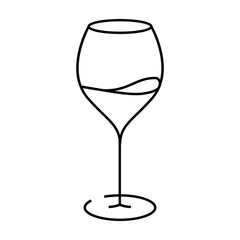 transparent wine glass line icon vector. transparent wine glass sign. isolated contour symbol black illustration