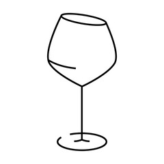 liquid wine glass line icon vector. liquid wine glass sign. isolated contour symbol black illustration