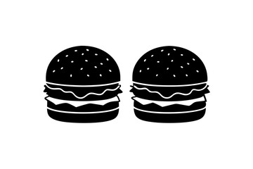 
Burger silhouette vector, Hamburger icon 