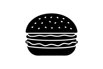 
Burger silhouette vector, Hamburger icon 