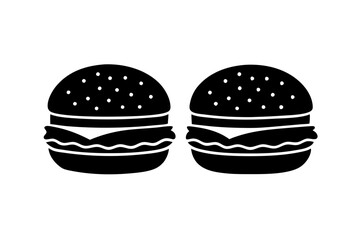 
Burger silhouette vector, Hamburger icon 