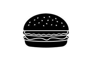 
Burger silhouette vector, Hamburger icon 