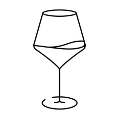 restaurant wine glass line icon vector. restaurant wine glass sign. isolated contour symbol black illustration