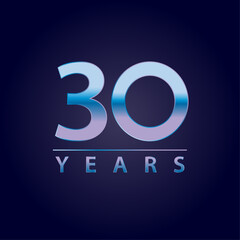 30 years blue and pink gradient for celebration, events, anniversary
