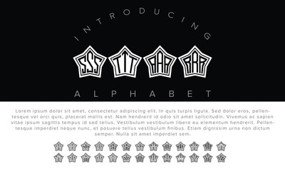 Luxury Star Monogram alphabet letters font for logo