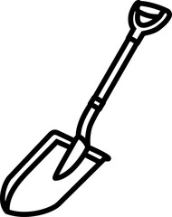 Shovel drawn with black lines