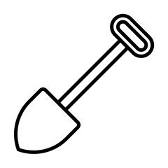 Shovel Icon in Line Style Suitable for Web, Apps, Presentation, or Printable Meanings